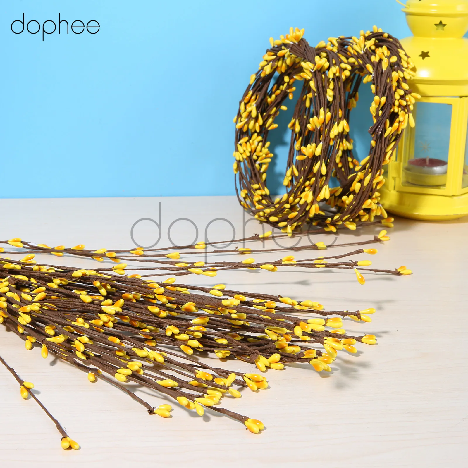 Dophjee 100 шт. 65 см DIY ВЕНОК искусственные тычинки гирлянда бусины из искусственных