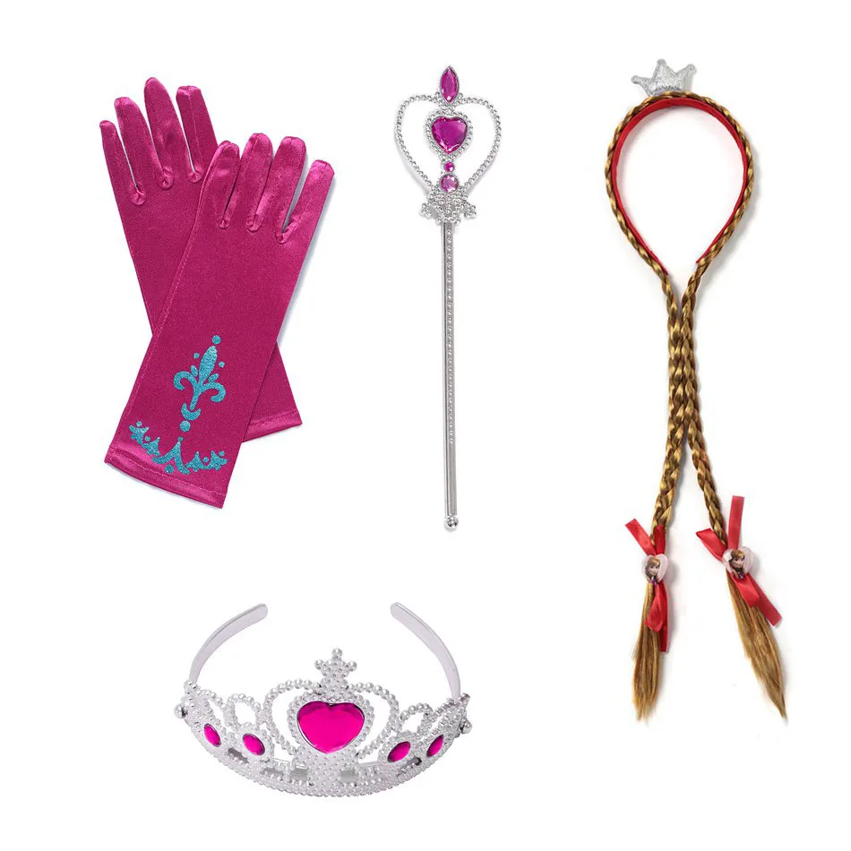 Accessory Set PJK11 PaMaBa/4 версии; зимние костюмы принцессы Анны для девочек; маскарадный костюм на Хэллоуин; платье с накидкой с вышитыми цветами; рождественские платья на день рождения - Цвет: Accessory Set PJK11