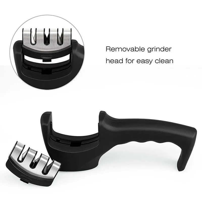 Шеф повар Ножи точилка Non Slip 3 стадии алмаз Керамика Вольфрам Сталь Быстрый