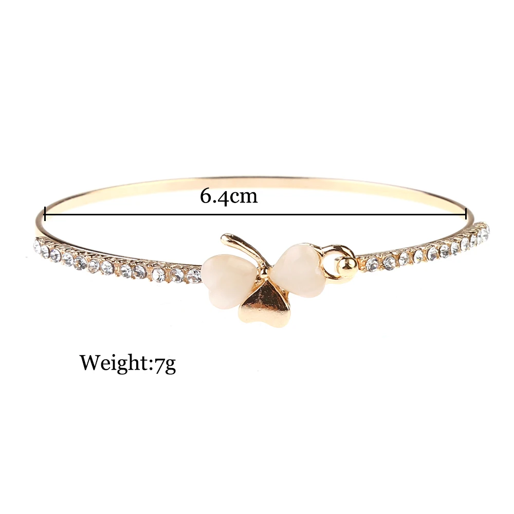 YAOLOGE Лидер продаж модный металлический браслет с клевером инкрустированные