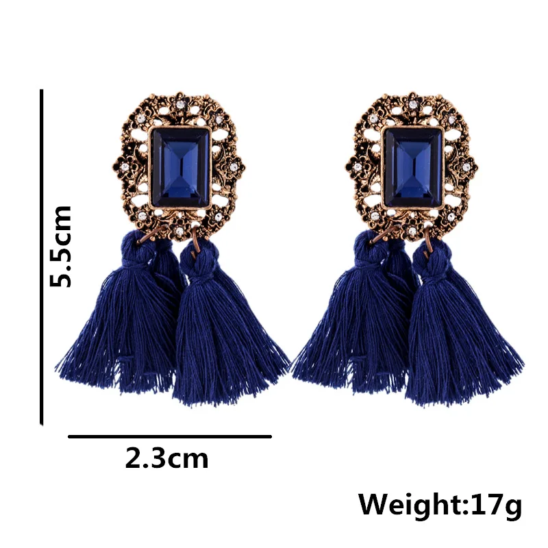 Crystal tassel bohemian earrings 2018 for women fashion jewelry drop | Украшения и аксессуары