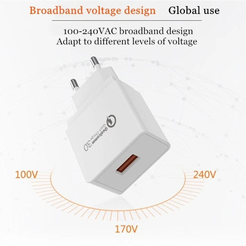 Baiscxst 18W QC3.0 USB Charger EU Plug Quick Charge 3.0 Fast Adapter Travel Wall Phone for Huawei P20 P10 P9 Honor 9 10 | Мобильные