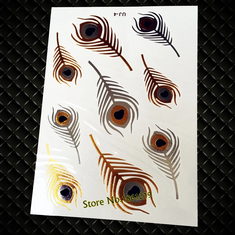 Новый большой боди арт рукав хна временные татуировки наклейки GYH088 Flash металлик