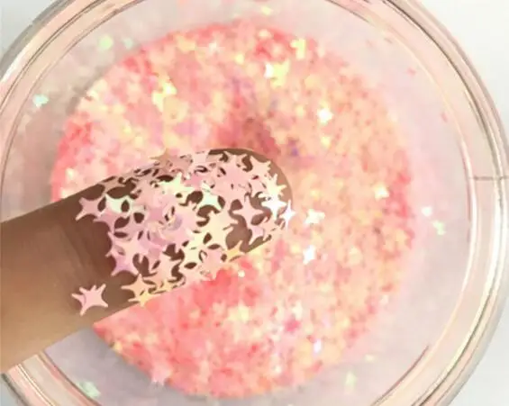 pink 10 г Лазерная четырехточечная Звезда блестки для ногтей художественный Декор ручной работы Смола ювелирные изделия вещи Звездный конфетти DIY чехол для телефона Decoden - Цвет: pink