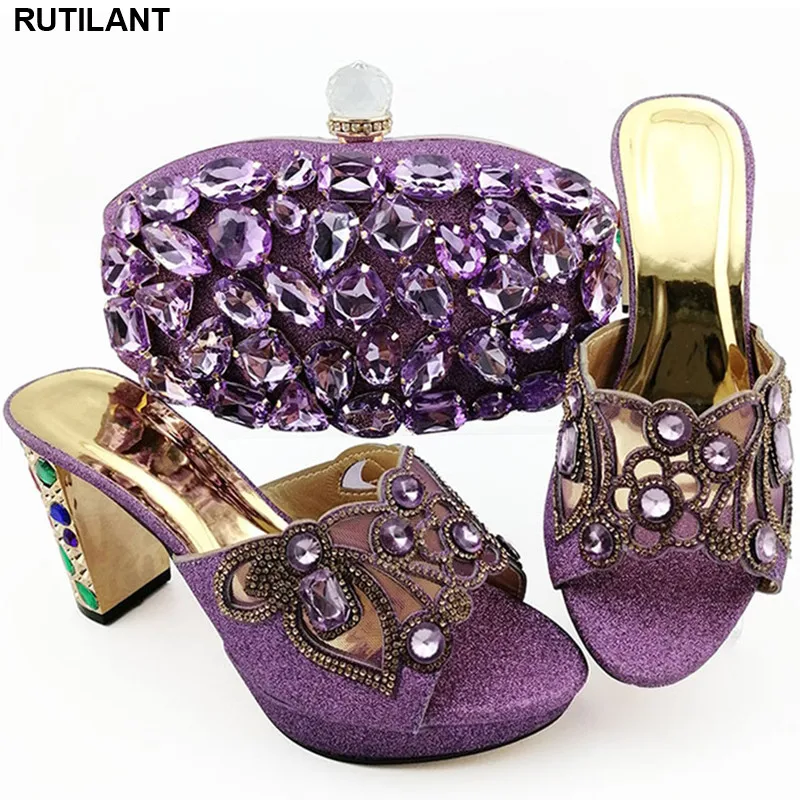 Новое поступление комплект из туфель и сумочки в африканском стиле Итальянские