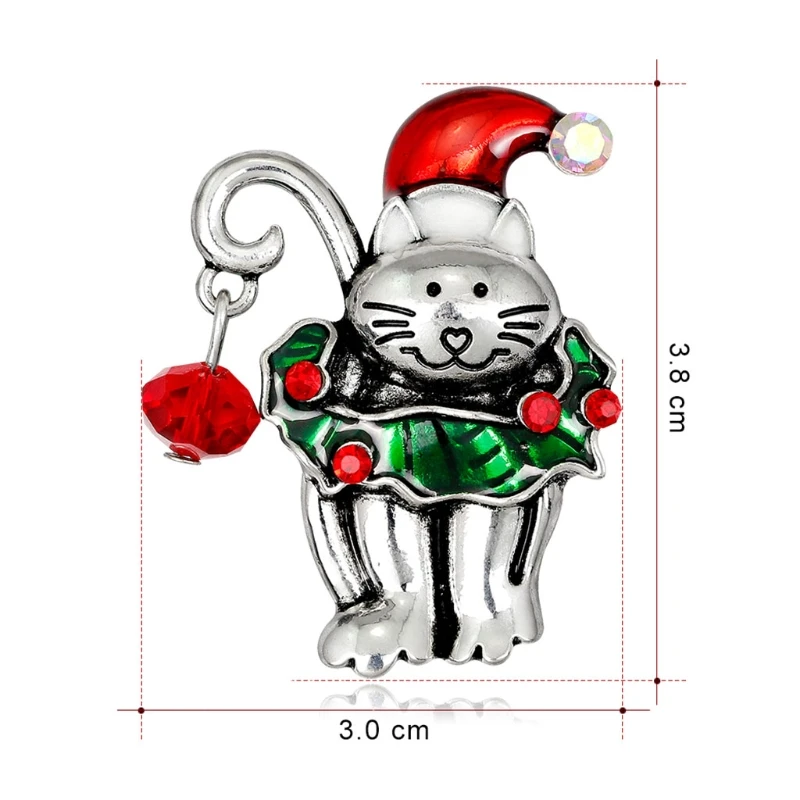 

Wholesale New Year Cat Kitten White Brooch Pendant Scarf Brooch Corsage Banquet Pins Decoration Chrismas Gift For Kids W15