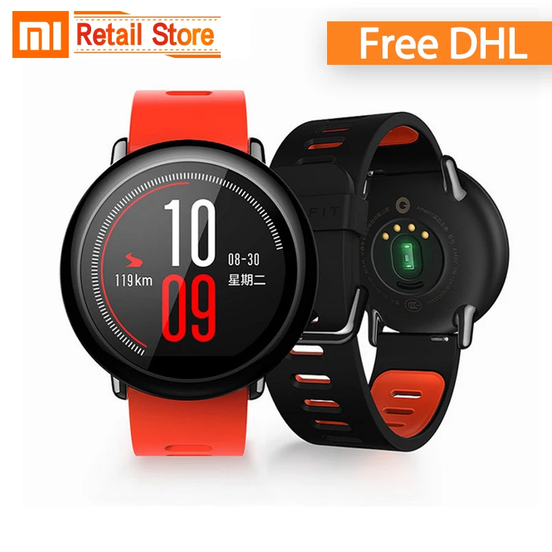 English Version Original Xiaomi Huami Amazfit PACE Strap Smart Watch GPS Sports Bluetooth 4.0 MI Heart Rate Monitor Waterproof |