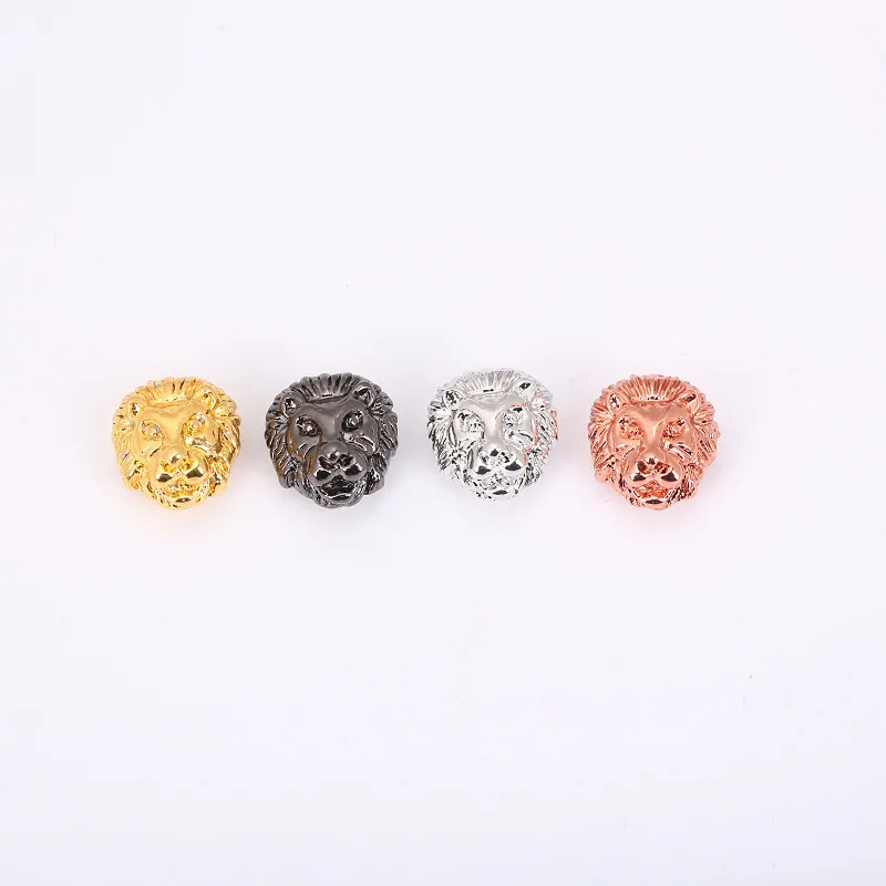 Кулон с головой льва медные циркониевые бусины ювелирные аксессуары ожерелье