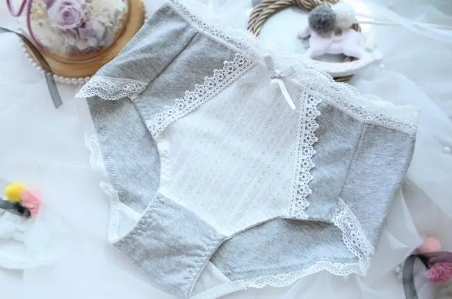 100% реальные фотографии M L XL плюс размер 3л каваи милые хлопковые кружевные трусы в