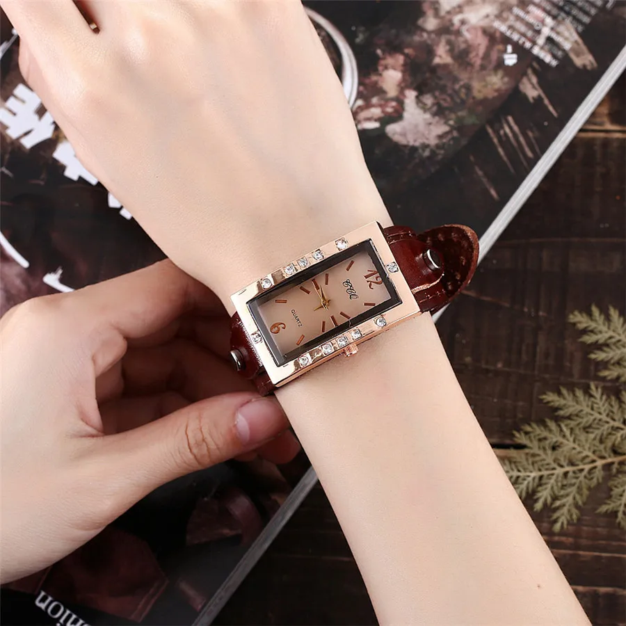 Часы женские кварцевые с ремешком из натуральной коровьей кожи|feminino|feminino