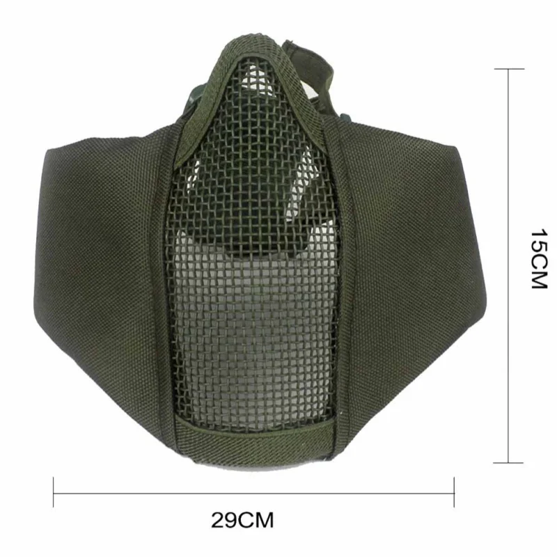 Airsoft Tattico Fan Esercito Camuffamento Gioco Maschera di Pollo Nuovo mezzo viso metal acciaio сетка maschera