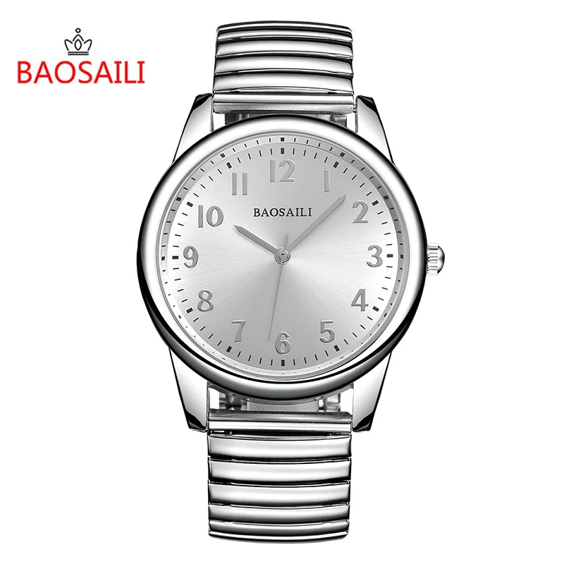 Baosaili бренд Для мужчин S часы Expansion Band Нержавеющая сталь часы-браслет арабскими