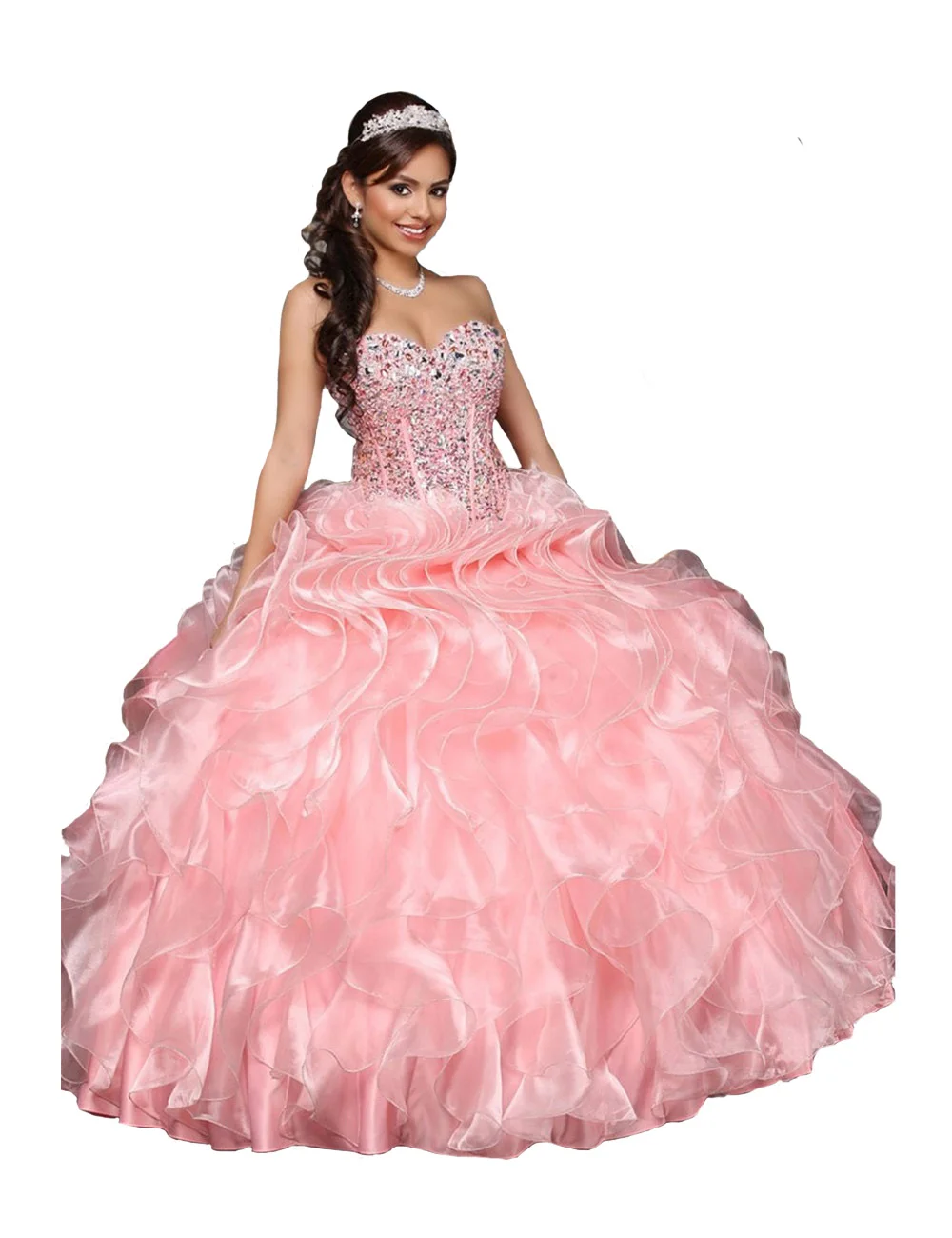 Принцесса сладкий 16 платья дебютантка рюшами из бисера дешевые 2016 на заказ