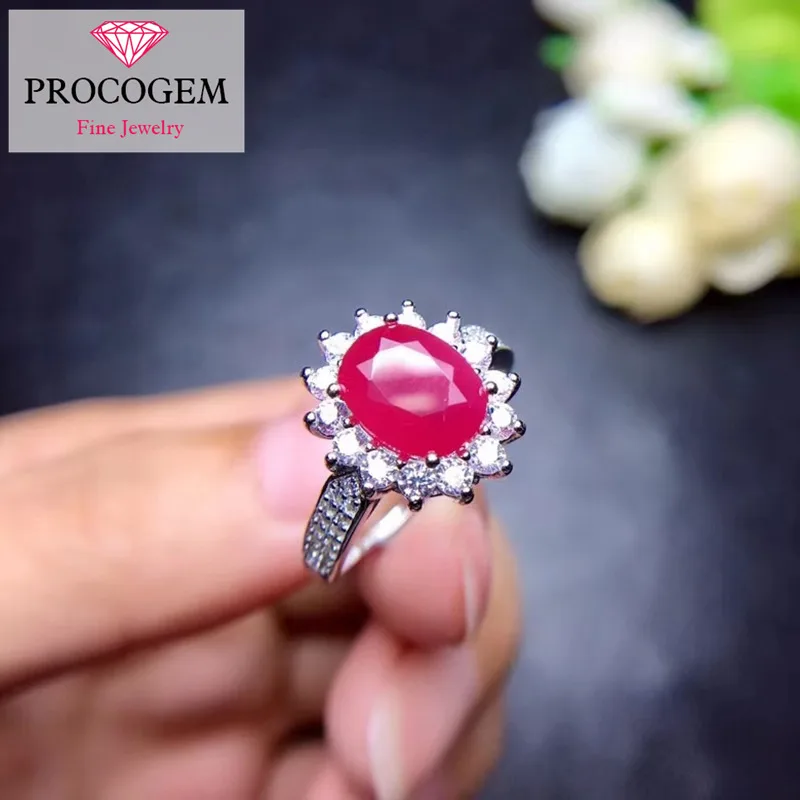 Хорошее натуральное сердце Рубин Кольца 2.20Ct для женщин юбилей цветок кольца