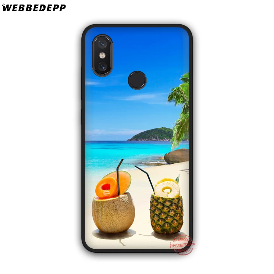 WEBBEDEPP Мягкий силиконовый чехол с кокосом на пляже для Xiaomi Mi 6 8 9 SE MAX 3 A1 A2 Lite F1 |