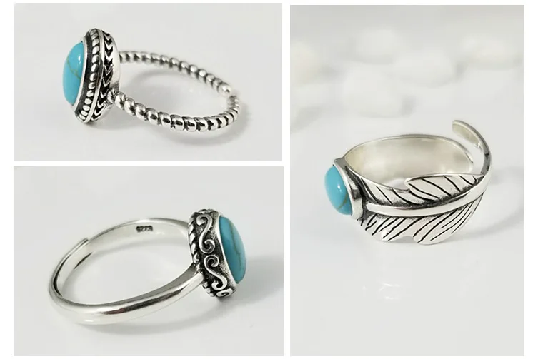 Factory creative crafts S925 pure silver ring women's retro gem jewelry European and American fashion | Украшения и
