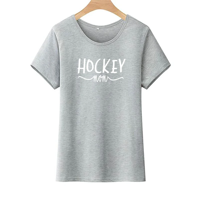 Женская хлопковая Футболка с принтом HOCKEY MOM Повседневная забавная футболка для