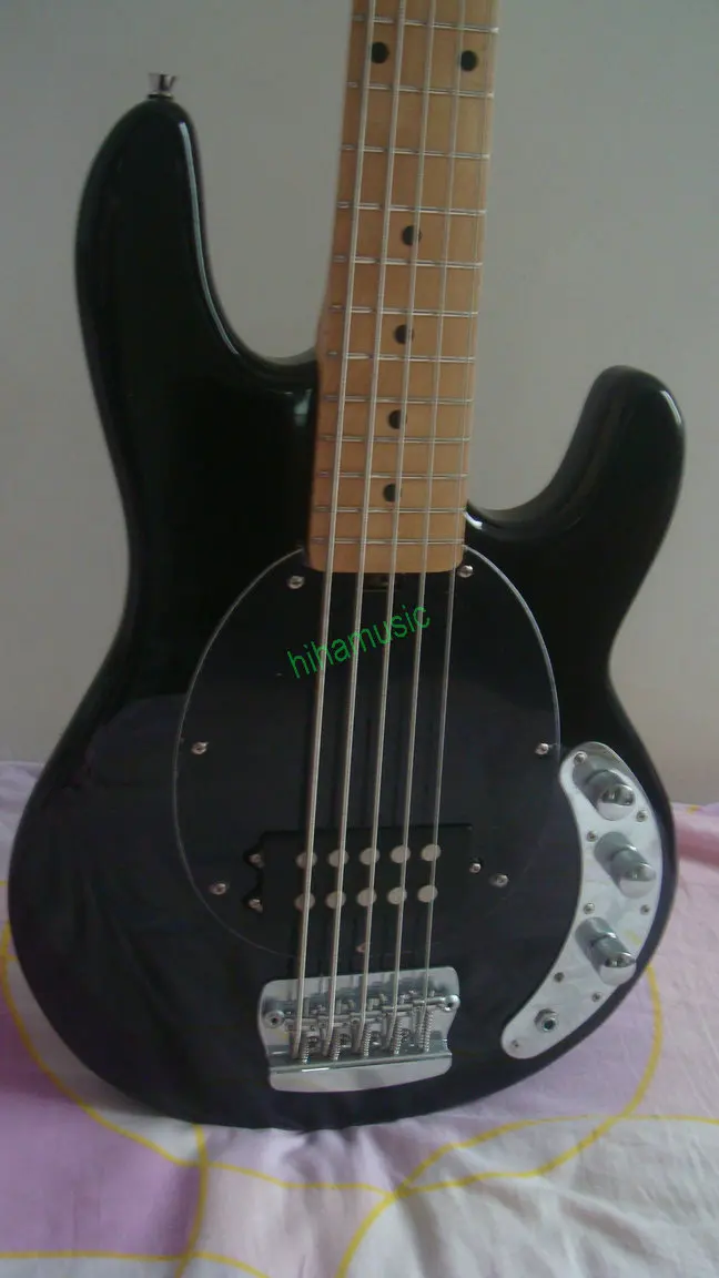 Бесплатная доставка Новый гитары s Басс гитара Music Man stingray 5 струн бас ЧЕРНЫЙ клен
