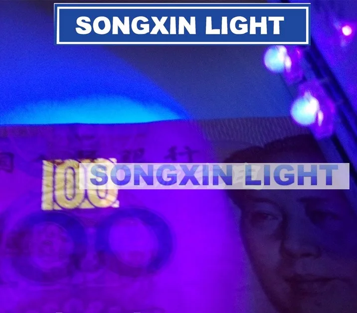 1000 шт. x 5 мм квадратный UV LED Piranha фиолетовый прозрачный Круглый супер флюс