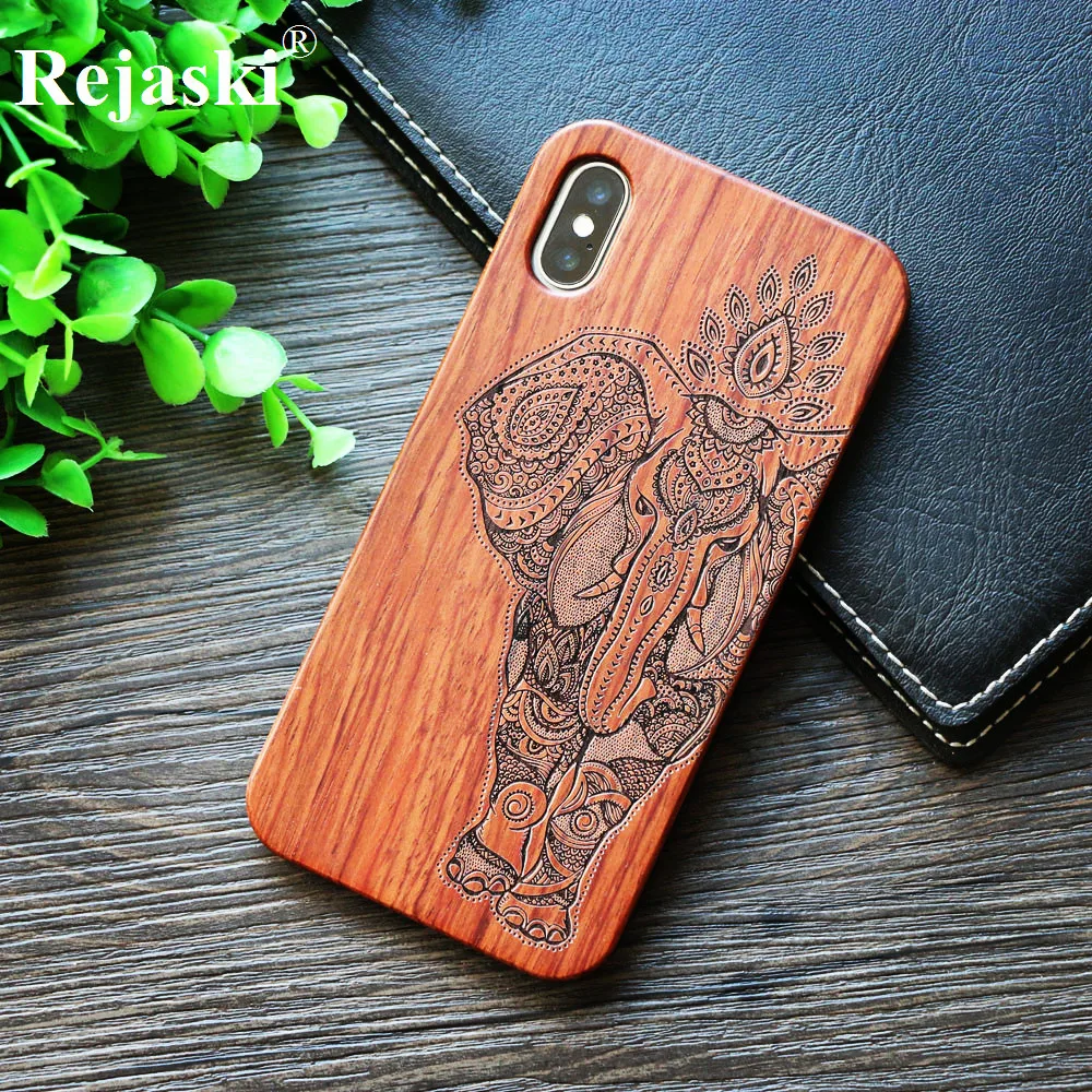 PCWOOD Мандала Деревянный чехол для телефона для iPhone 6 6S 7 8 Plus X XS MAX XR для samsung Galaxy S7 Edge S8 Plus Note 8 9 чехол для телефона Деревянный чехол - Цвет: PCWOOD