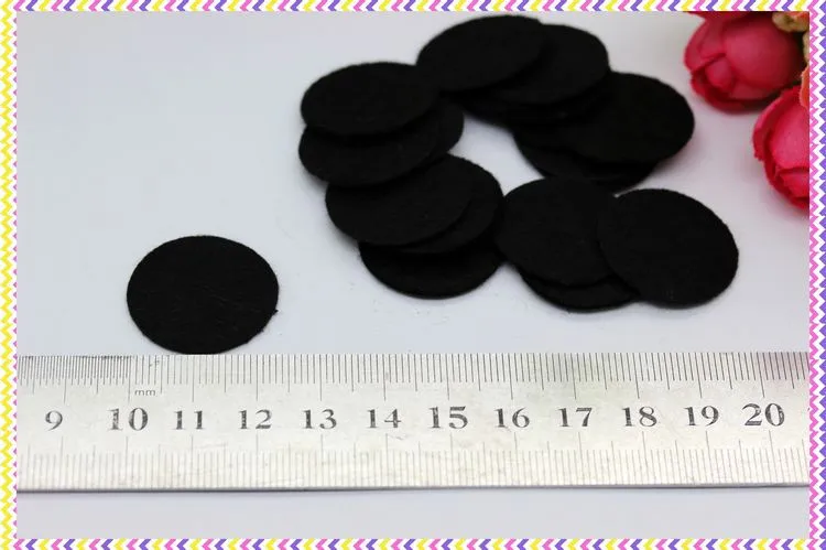 Черный и белый цвета войлок круглые лоскуты hairbow украшение «сделай сам» оптом от производителя с фокусным расстоянием 25 мм и 50 мм D434