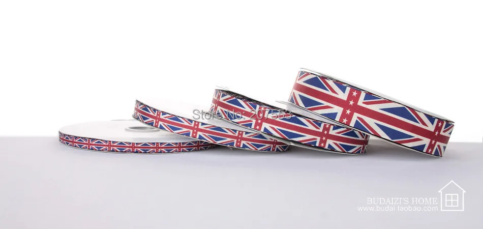 DIY 3/8 дюйма (9 мм) 100 ярдов Grosgrain лента Печатный Швейцарский Флаг Великобритании