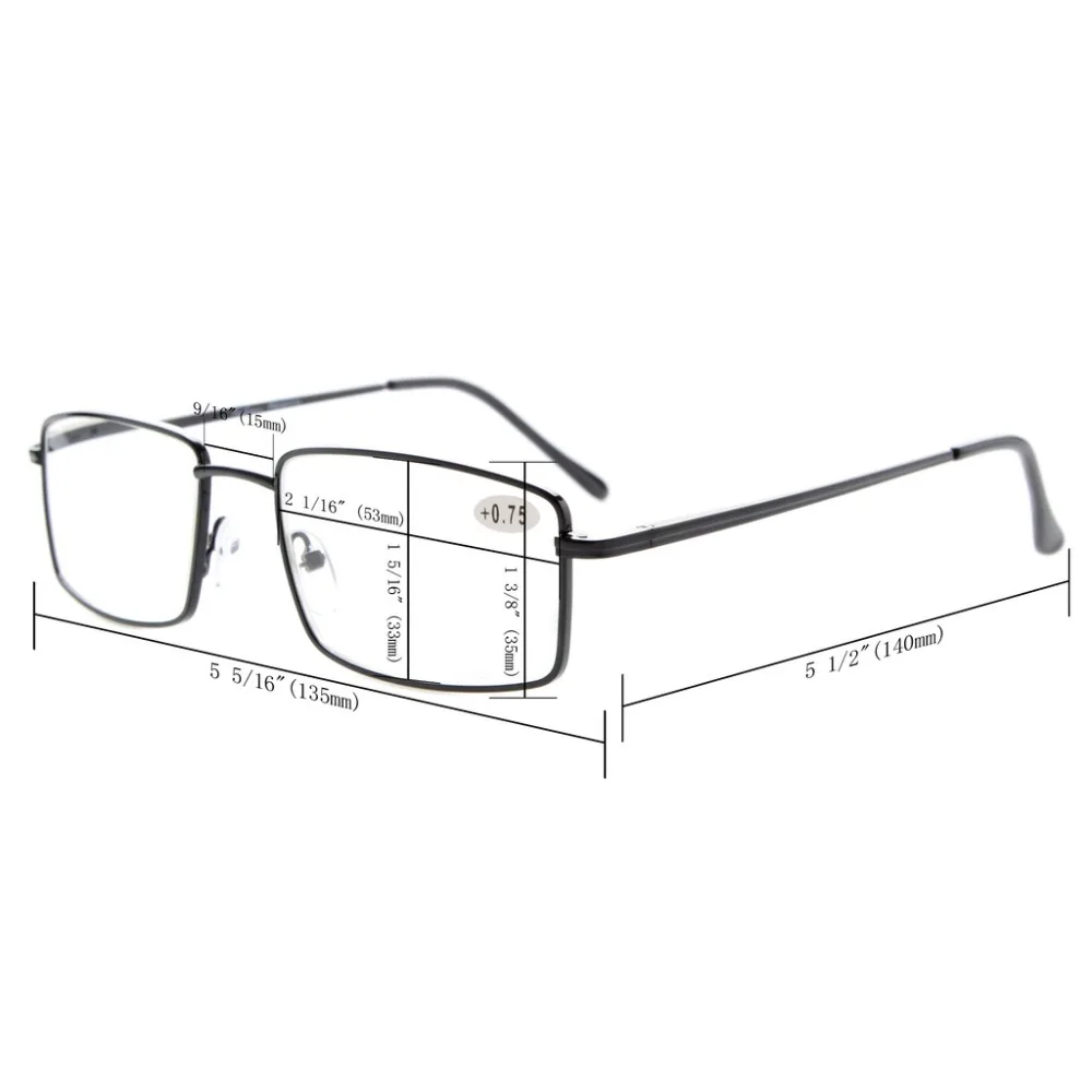 R15023 Eyekepper для чтения прямоугольной пружинная дужка большие металлические очки + 0