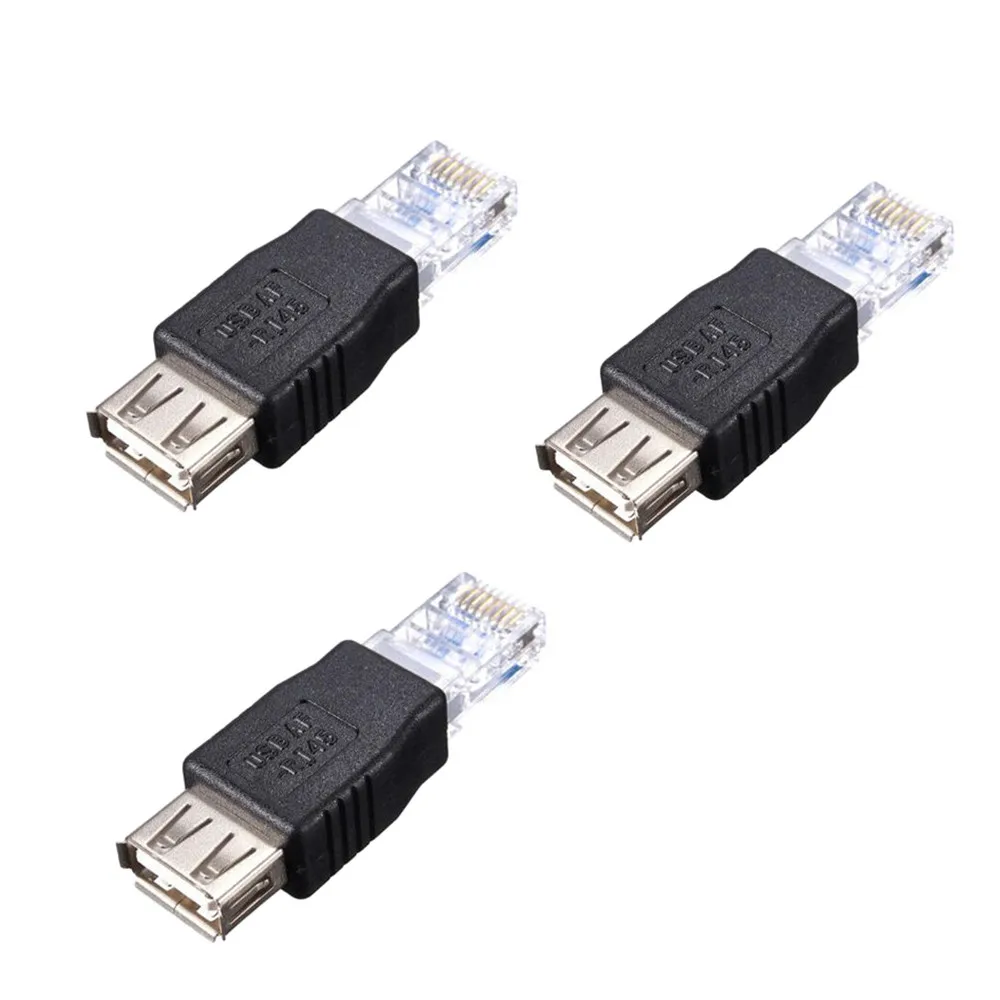 3 шт. USB Женский F к Ethernet RJ45 Мужской маршрутизатор адаптер розетка LAN сети Прямая