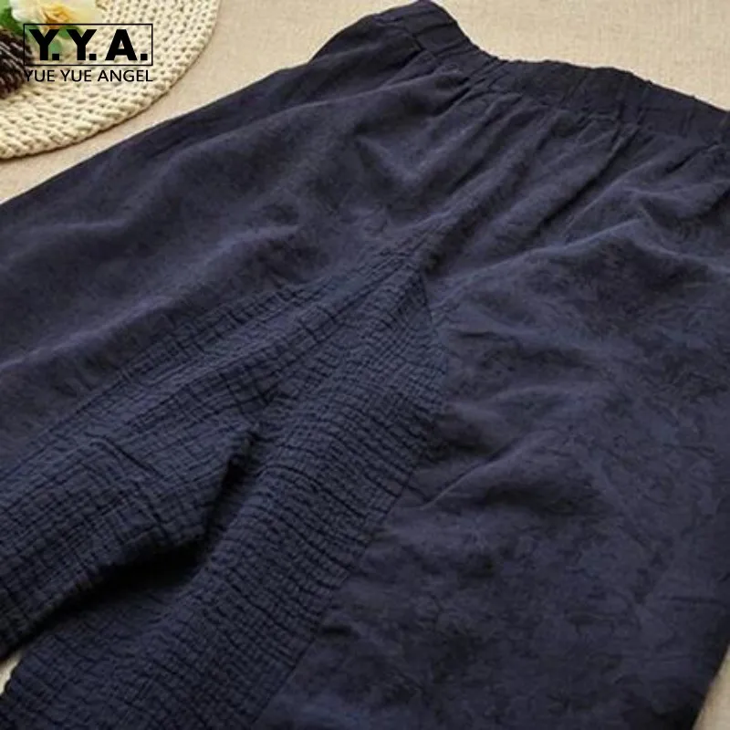 Женские хлопковые и льняные новые свободные мешковатые шаровары Hakama с широкими
