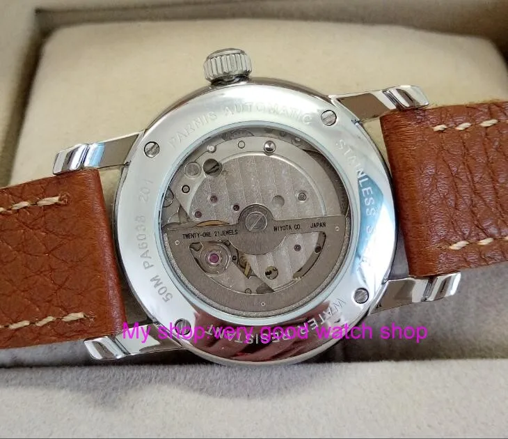 Мужские наручные часы с сапфирами автоматические механические 38 мм из японского