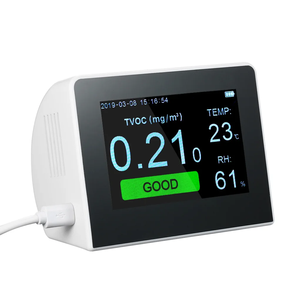Монитор качества воздуха PM2.5 TVOC формальдегид CO2 детектор метр полупроводниковый