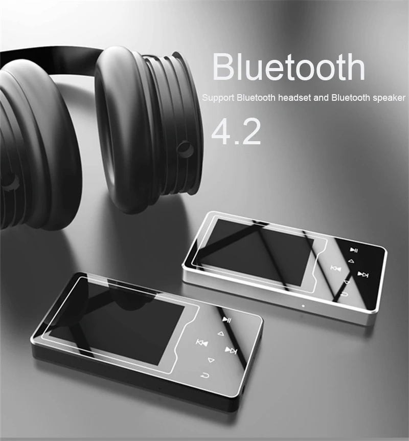 MP3 плеер Bluetooth 4,2 с динамиком 16 Гб 2,4 дюймов HD большой цветной экран HIFI без потерь Звук Музыкальный плеер, поддержка SD до 128 ГБ