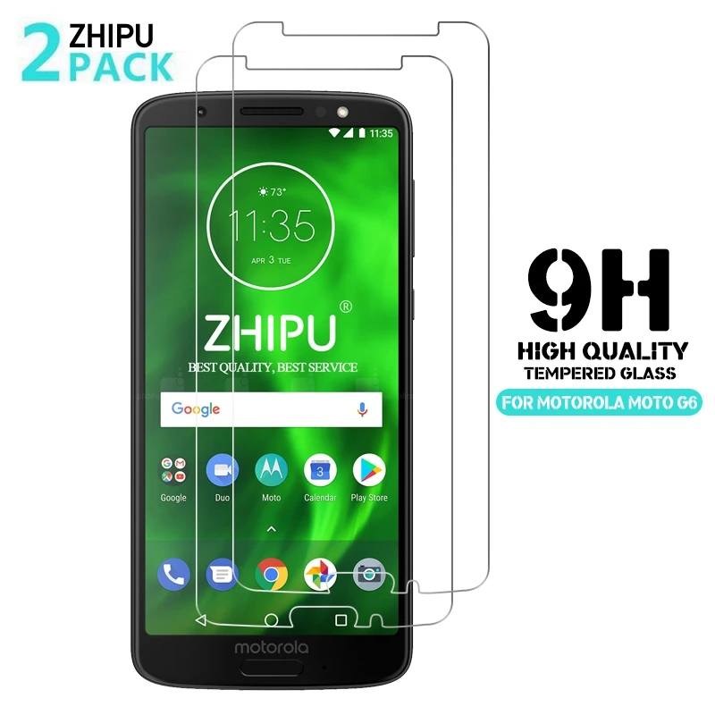 2 шт. закаленное стекло для Motorola MOTO G6 защита экрана 2.5D 9H защитная пленка|Защитные