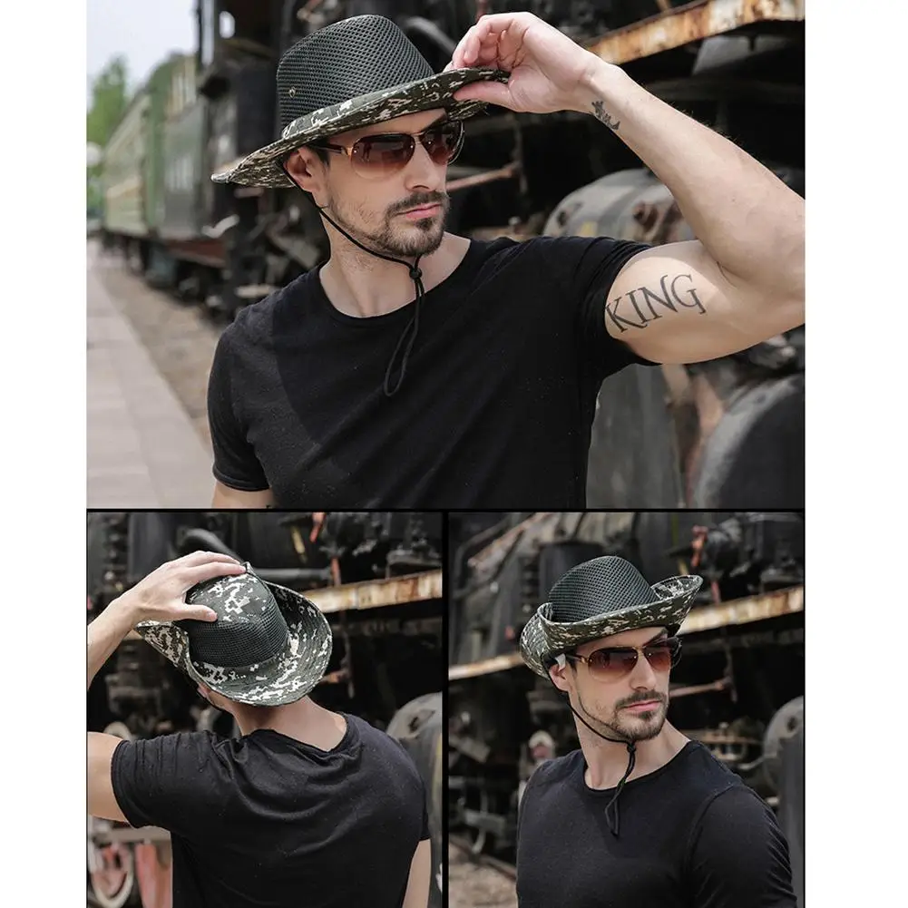 Наружные ковшовые шляпы мужские джунгли военные камуфляжные рыболовные