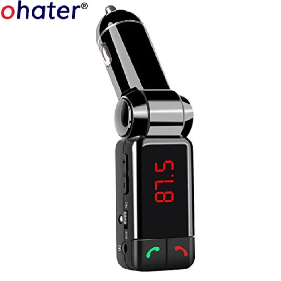Ohatercar комплект bluetooth fm-передатчик Беспроводной MP3-плееры модулятор Handsfree ЖК-дисплей с двумя USB Зарядное устройство для iPhone Samsung