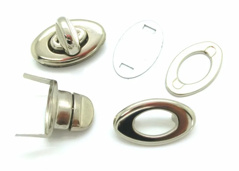 

Free Shipping-10 Sets Silver Tone Handbag Bag Accessories Purse Twist Turn Lock 35x33mm J1809