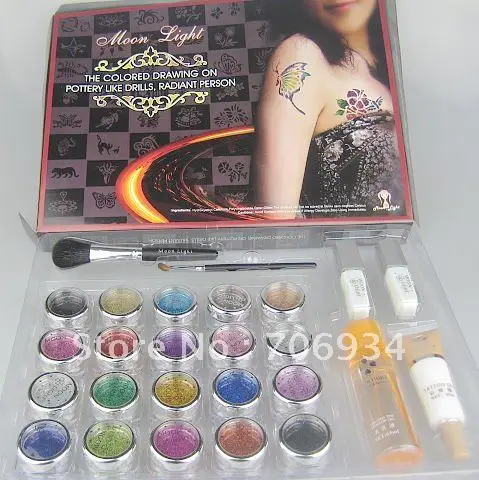 Набор для татуировки с блестками 20 цветов|body painting|body painting colorbody color |