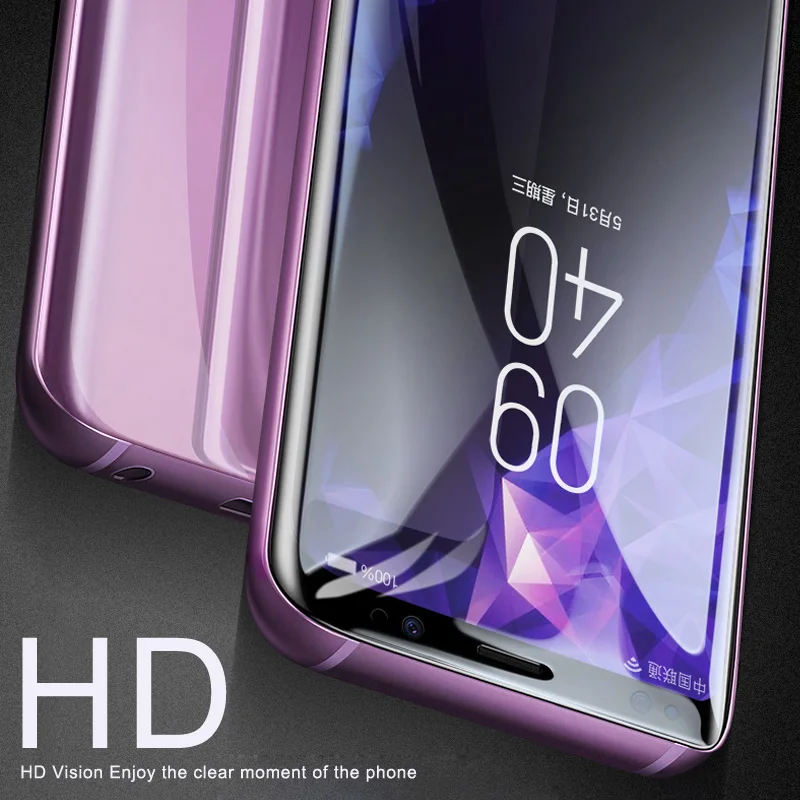 5D изогнутое Покрытие Закаленное стекло для Samsung Galaxy S9 S8 Plus Note 8 9 Защитное экрана s7