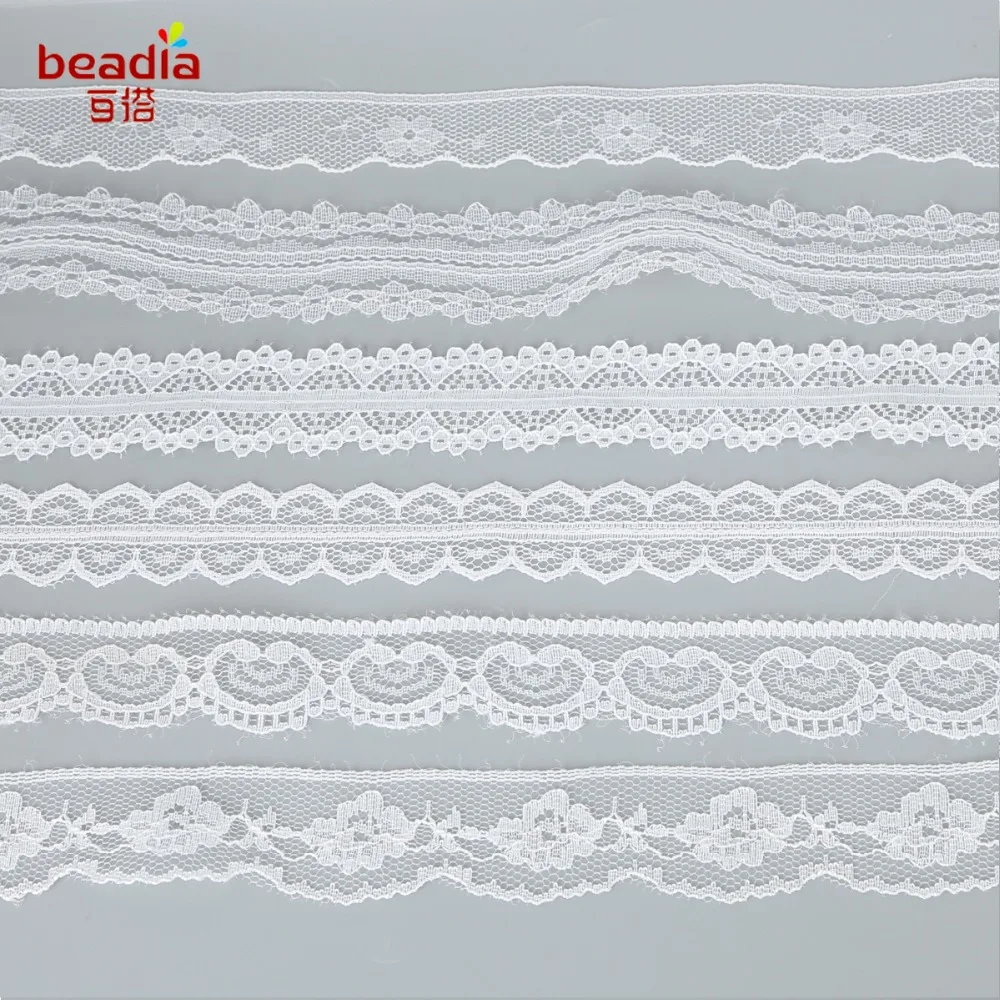 Белая шифоновая кружевная лента 10 ярдов ширина смешанного стиля кружево для