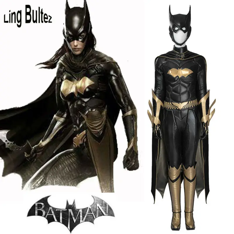 Высококачественный костюм Batgirl Ling Bultez кожаный для косплея комплект с накидкой