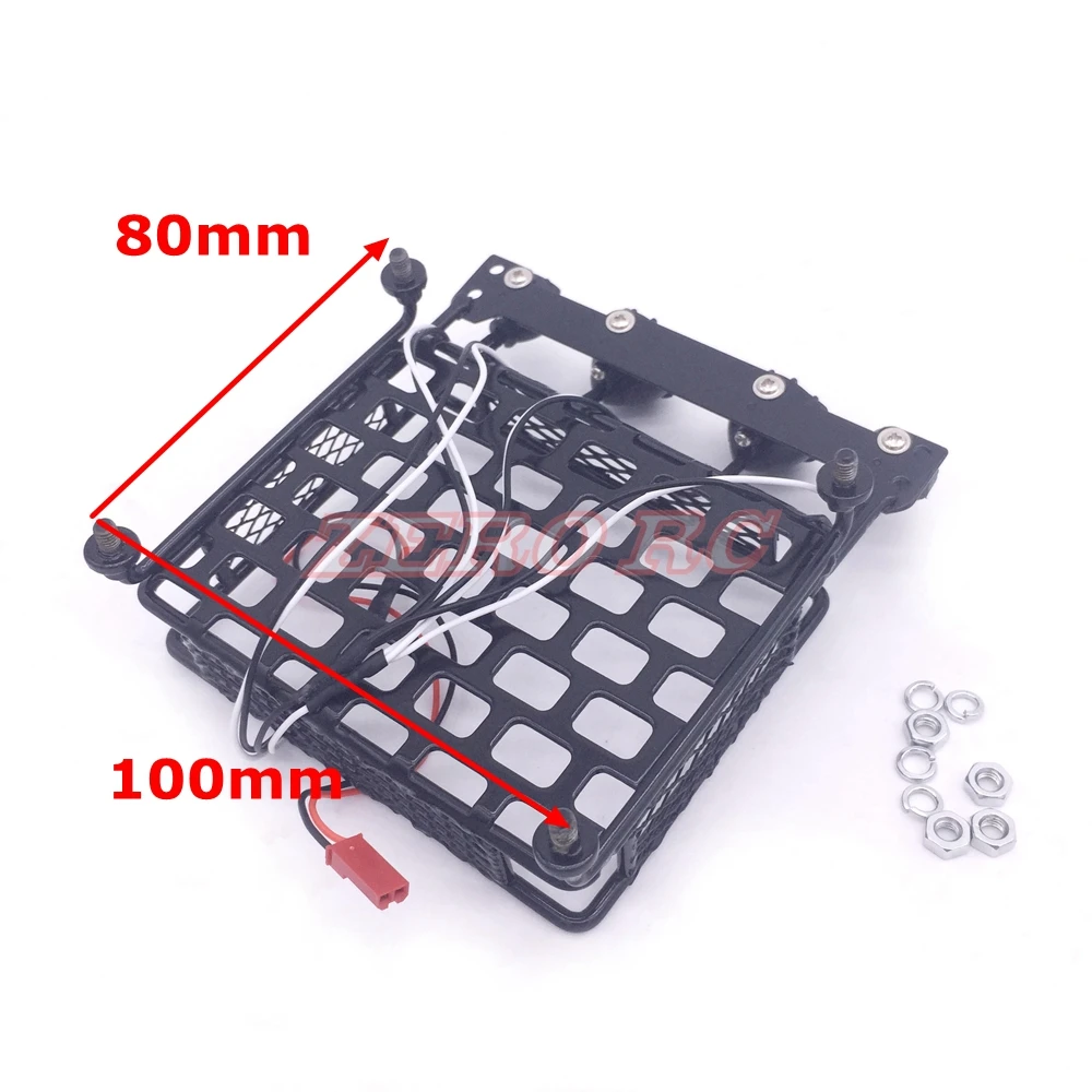 Полностью металлический багажный стеллаж на крышу с 4 белыми светодиодами черный