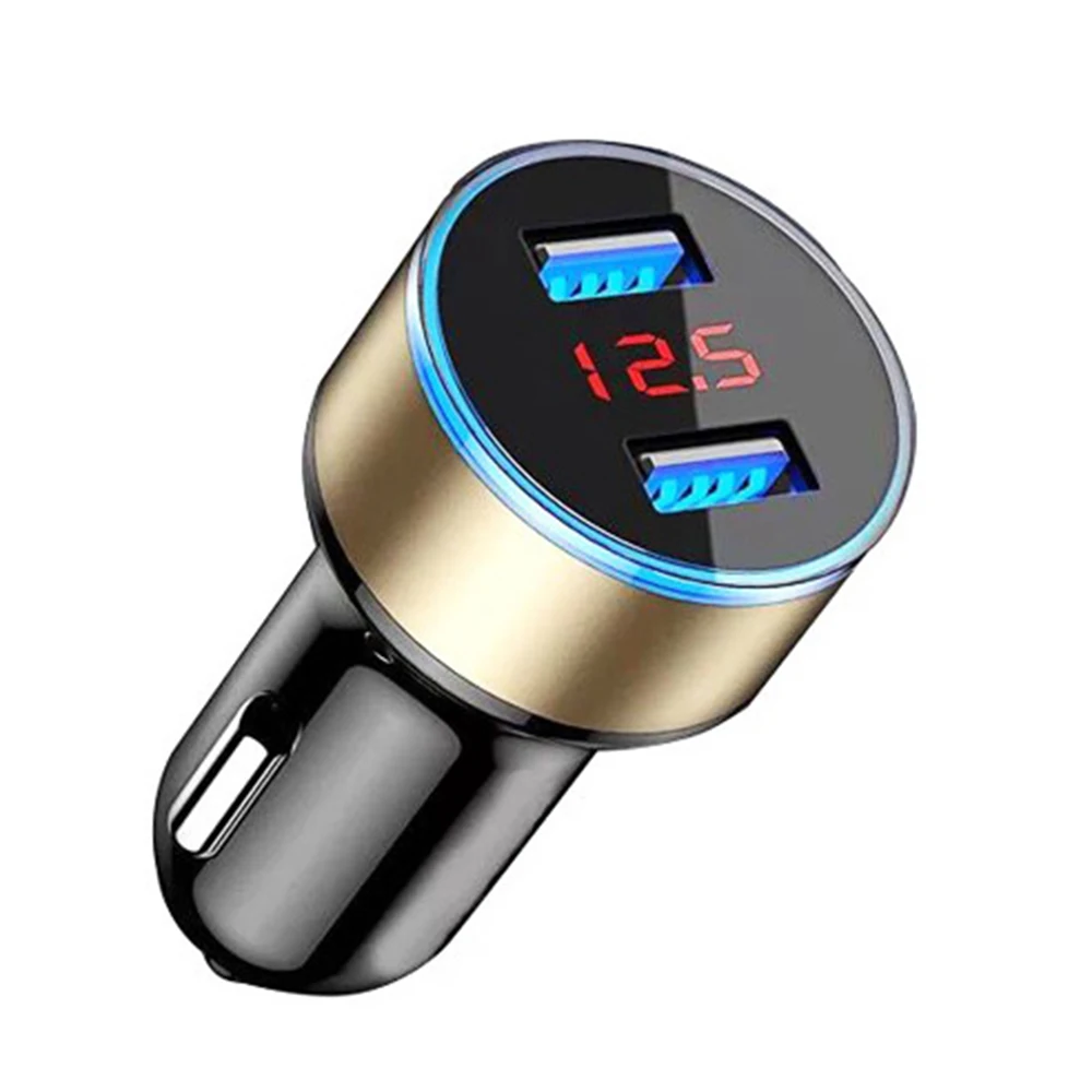 Автомобильное зарядное устройство 3 1 а с двумя usb-портами и ЖК-дисплеем 12-24 В