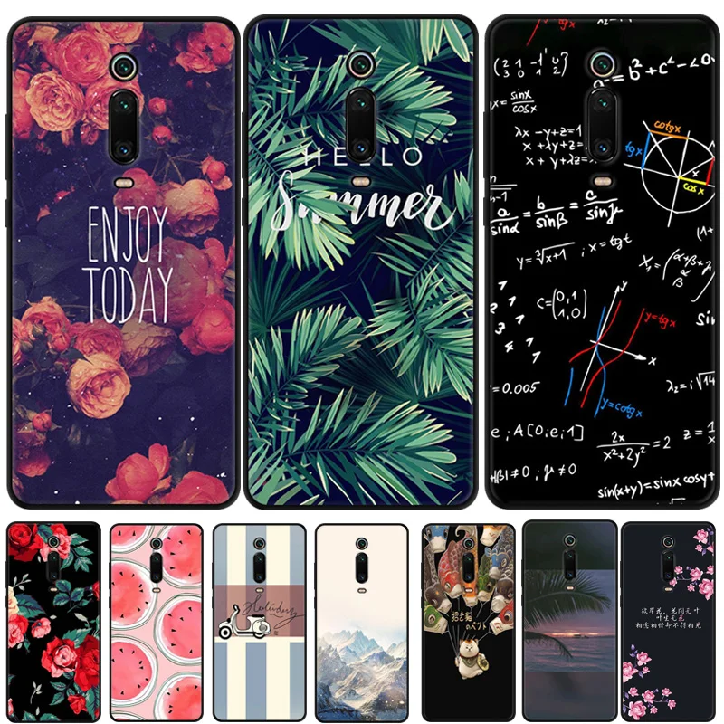 For Xiaomi Mi 9T Case Mi 9T Pro Cartoon Printed Soft Black Bumper Silicone TPU Cover For Xiaomi Mi 9T Pro mi9T 9 T Phone Cover