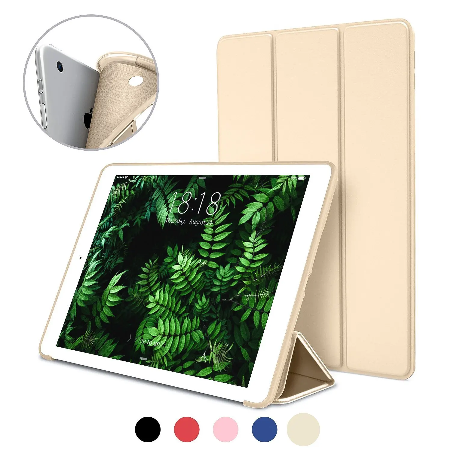 Чехол для iPad Air, тонкий мягкий силиконовый чехол из искусственной кожи на заднюю панель, крепкая подставка, автоматический режим сна, пробуждение для iPad air A1474 A1475 A1476