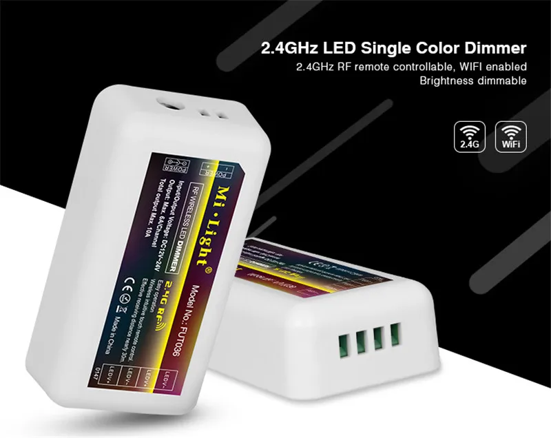 Беспроводной Одноцветный регулятор яркости MiLight 2 4G RF CCT RGB RGBW + FUT035 FUT036 FUT037 FUT038 FUT039
