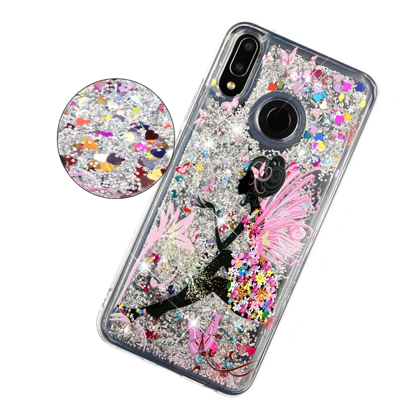 

Luxury Glitter Liquid Sand Waterfall Quicksand Soft Silicone Phone Case Cover Coque Funda For HUAWEI Y9 Prime Y9 2019 P Smart Z