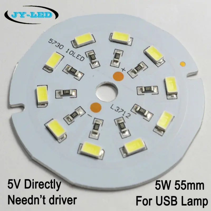 5 Вт В USB лампы источник света лампа пластина 55 мм SMD 5730 светодиод PCB для освещения