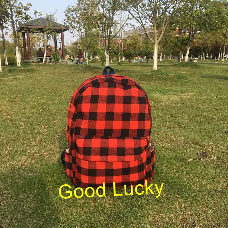 50 шт./лот Новое поступление лидер продаж школьный рюкзак в клетку буйвола