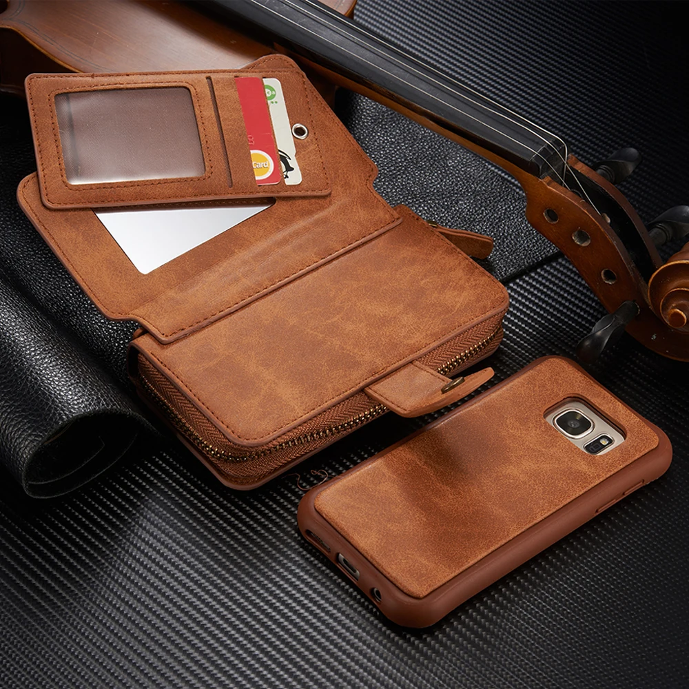 Молнии съемный кошелек Магнитная сумка кожаный чехол для iPhone X XS Max XR 7 6 S Plus samsung