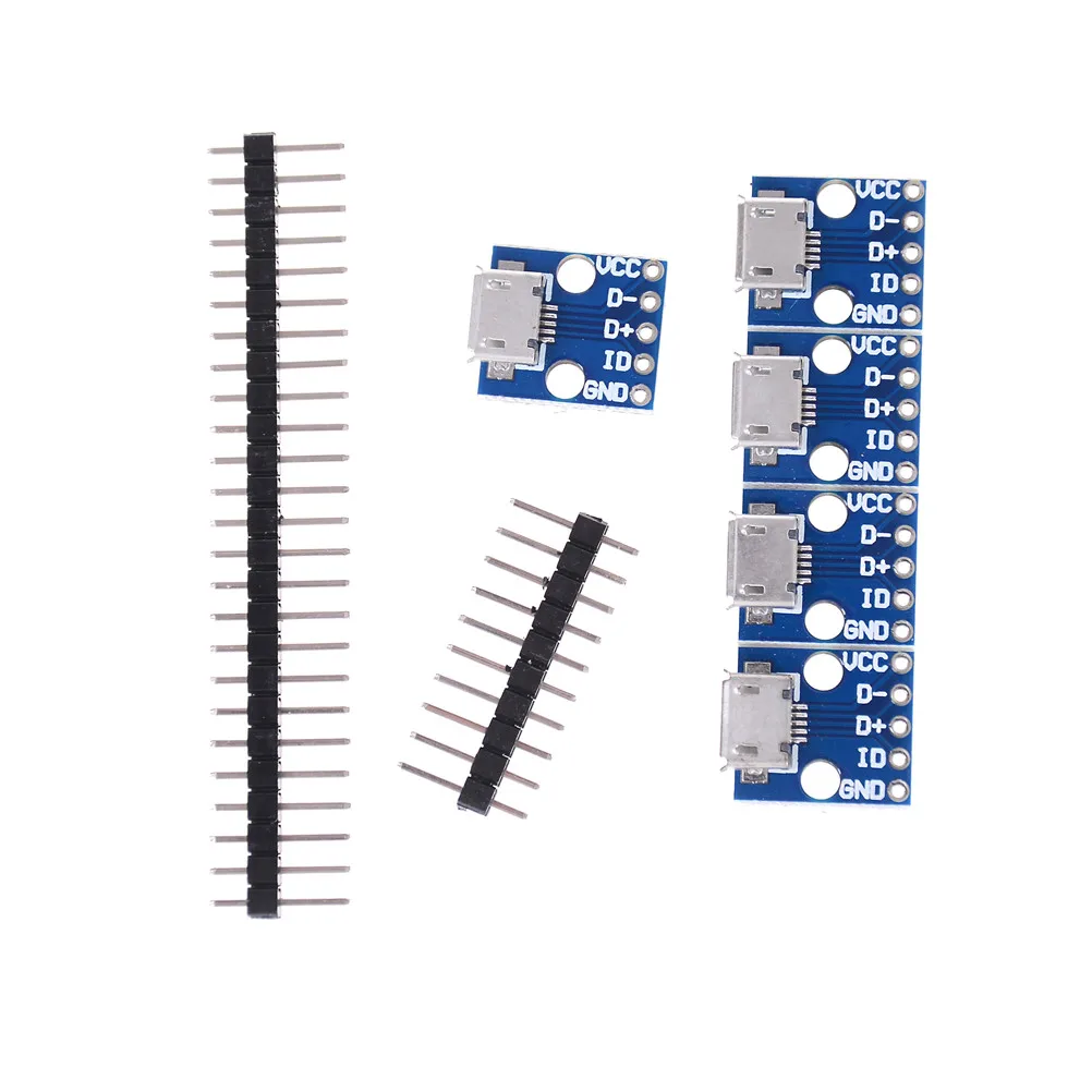 Плата адаптера мама MICRO USB Для DIP 5 шт. + контактная плата типа Micro 2 54 мм шт.|Детали и
